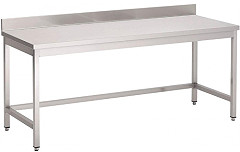  Gastro M Table inox sans étagère basse avec dosseret 700 x 700 x 850mm 