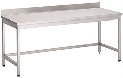  Gastro M Table inox sans &eacute;tag&egrave;re basse avec dosseret 1000 x 700 x 850mm 