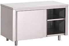  Gastro M Table armoire inox avec portes coulissantes 1000 x 700 x 850mm 
