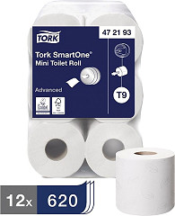  Tork Mini rouleaux de papier toilette Smart One (Pack 12) 