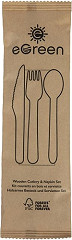  eGreen Ensembles de couverts en bois 4-en-1 emballages individuels kraft (lot de 250) 