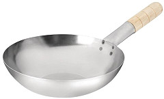  Vogue Wok fond plat en acier doux 25,4 cm 