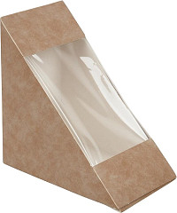  Colpac Boîtes sandwich triangle kraft recyclables à chargement frontal avec fenêtre en PLA (lot de 500) 