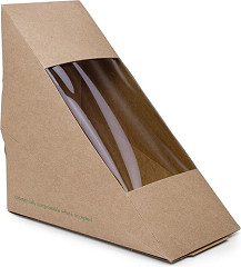  Vegware Boîtes sandwichs triangles kraft standards 65mm (x500) 