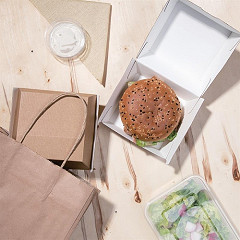  Fiesta Petites bo&icirc;tes hamburger compostables kraft Green 105mm (lot de 200) 