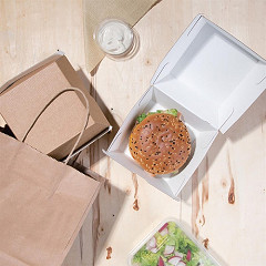  Fiesta Grandes boîtes hamburger compostables kraft Green 112mm (lot de 150) 