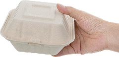  Fiesta Bo&icirc;tes hamburger compostables en bagasse coloris naturel Green 152mm (lot de 500) 
