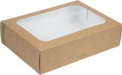  Vegware Boîtes compostables standards avec plateau et couvercle à fenêtre (Lot de 50) 