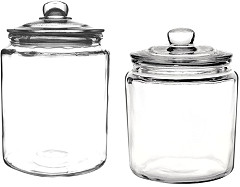  Olympia Ensemble de bocaux &agrave; biscuits en verre 6350ml et 3800ml 