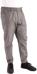  Chef Works Pantalon de cuisine Works Urban Jogger 257 &agrave; fines rayures noires et blanches 
