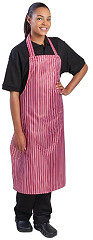  Whites Tablier bavette d&eacute;perlant rouge et blanc 