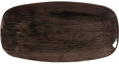  Churchill Assiettes oblongues Stonecast Patina Black 298mm (Lot de 12) 