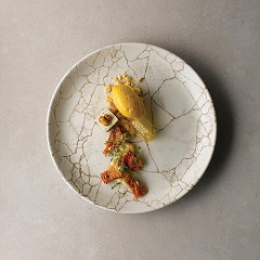  Churchill Assiettes rondes Studio Prints Kintsugi Agate Grey 217mm (Lot de 12) 