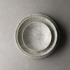  Churchill Assiettes coupe ronde Studio Prints Kintsugi Agate Grey 182mm (Lot de 12) 