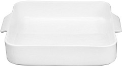  Olympia Plats &agrave; four carr&eacute;s avec poign&eacute;es Whiteware 260x225x50mm (lot de 2) 