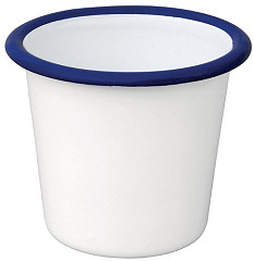  Olympia Pot à sauce en acier émaillé bleu et blanc 114ml 