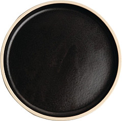  Olympia Assiettes plates bord droit noir mat Canvas 18 cm 