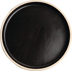  Olympia Assiettes plates bord droit noir mat Canvas 18 cm 