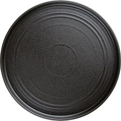  Olympia Assiettes plates rondes textur&eacute;es Cavolo noires 270mm (lot de 4) 
