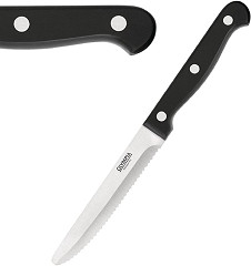  Olympia Couteaux &agrave; steak arrondis noirs (x12) 