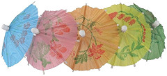  Fiesta Parasols en papier de différentes couleurs 
