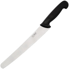  Hygiplas Couteau &agrave; p&acirc;tisserie dent&eacute; noir 250mm 