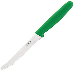  Hygiplas Couteau &agrave; tomates dent&eacute; vert 100mm 
