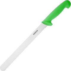  Hygiplas Couteau &agrave; trancher dent&eacute; vert 25cm 