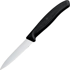  Victorinox Couteau d'office denté pointu 8cm noir 