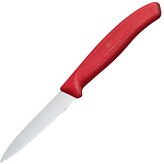  Victorinox Couteau d'office denté pointu 8cm rouge 