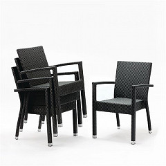  Bolero Fauteuils en rotin PE anthracite 