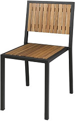  Bolero Chaises en acier et acacia (lot de 4) 
