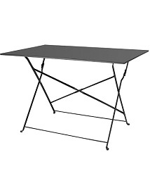  Bolero Table de terrasse pliable noire 1100 x 700mm 