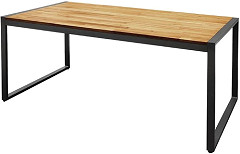  Bolero Table industrielle rectangulaire acier et acacia 180 cm 