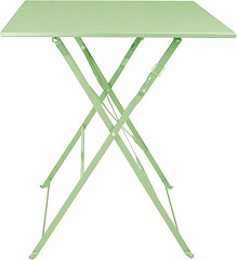  Bolero Table de terrasse carrée pliante en acier vert clair 600 mm 