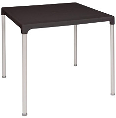  Bolero Table carrée avec pieds aluminium noire 750mm 