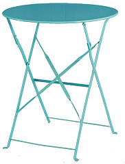  Bolero Table de terrasse ronde en acier bleu turquoise 595mm 