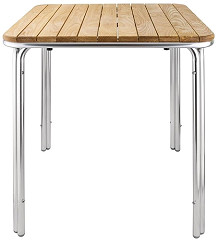  Bolero Table carrée en frêne et aluminium 700mm 