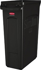  Rubbermaid Collecteur de recyclage avec conduits d'aération Slim Jim noir 87L 