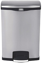  Rubbermaid Poubelle &agrave; p&eacute;dale frontale inox Slim Jim 90L 