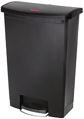  Rubbermaid Poubelle &agrave; p&eacute;dale frontale Slim Jim noire 90L 