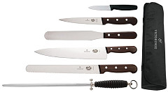  Victorinox Ensemble couteaux manche en bois de rose, couteau de cuisinier 250mm et étui Victorinox 