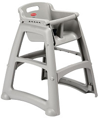  Rubbermaid Chaise haute empilable platine Rubbermaid 