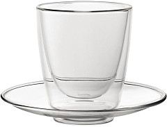  Utopia Verres &agrave; cappuccino double paroi et soucoupes 220 ml (lot de 6) 