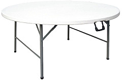  Bolero Table ronde pliable au centre blanche 1530mm 