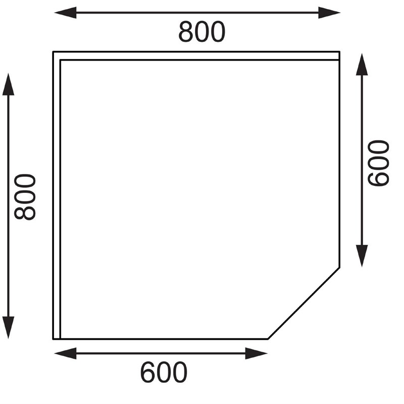  Vogue Table d'angle inox 600mm 