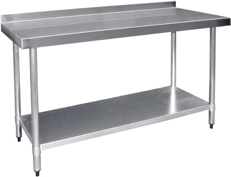  Vogue Table de pr&eacute;paration avec rebord en acier inoxydable 1800 x 600mm 