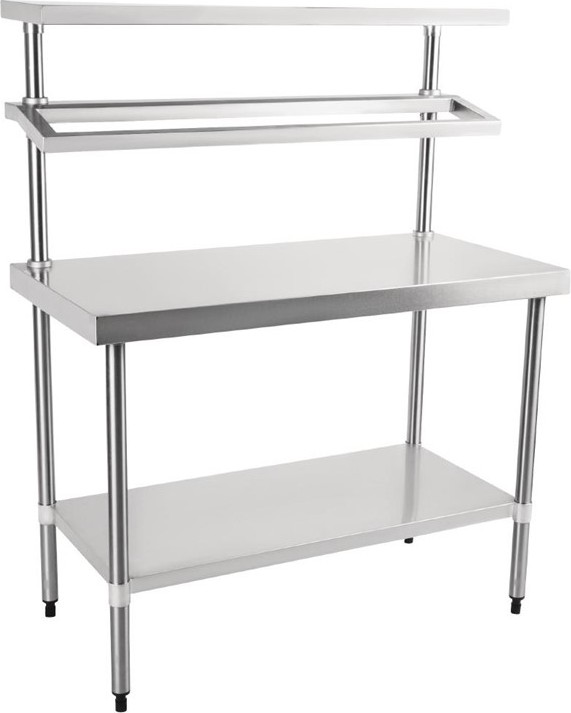  Vogue Table de pr&eacute;paration inox avec support bacs GN Vogue 