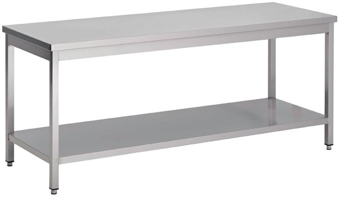  Gastro M Table inox avec &eacute;tag&egrave;re basse 700 x 600 x 850mm 