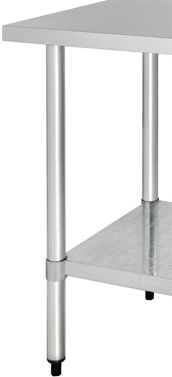  Vogue Table de pr&eacute;paration sans rebord en acier inoxydable 1200 x 600mm 